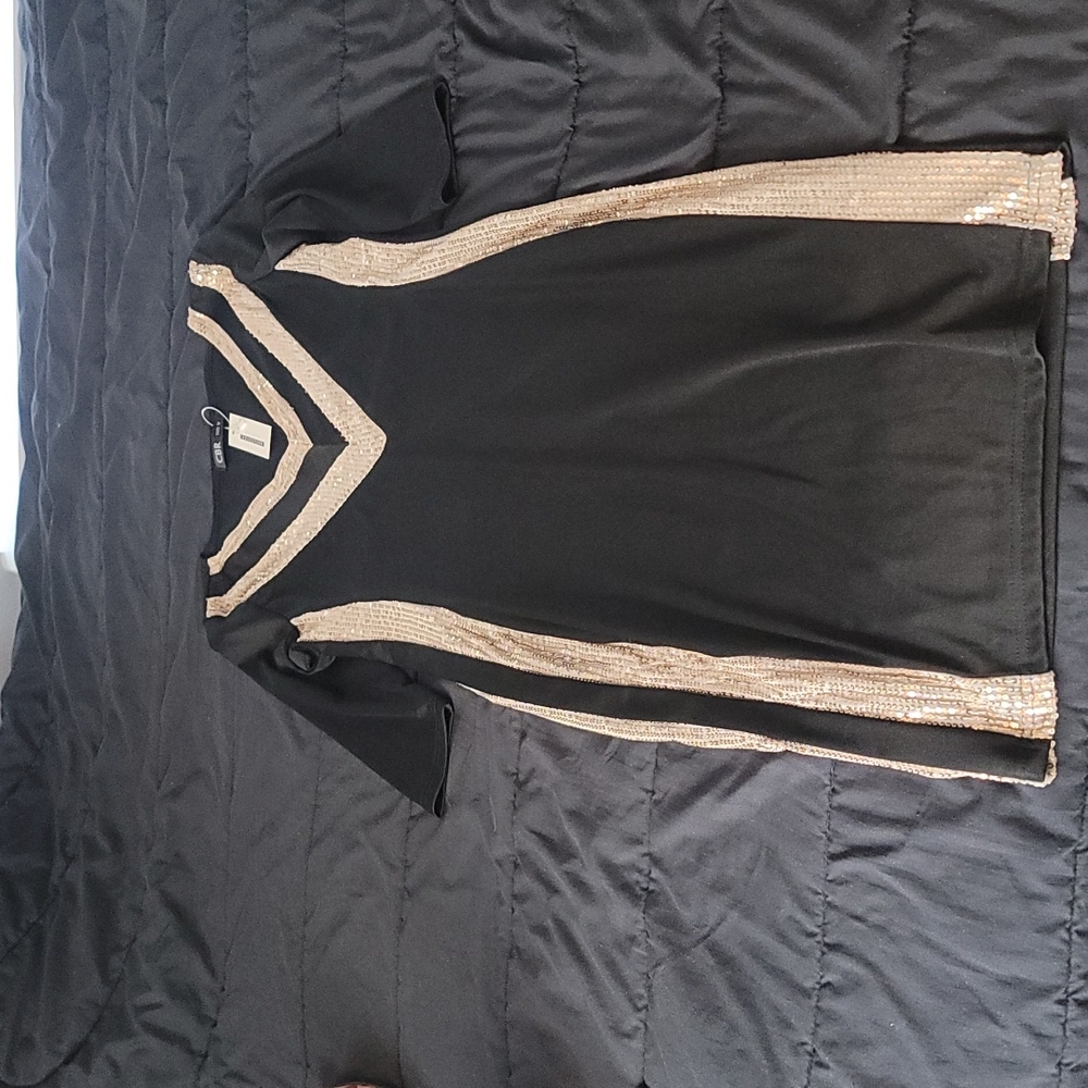 Black and gold dress